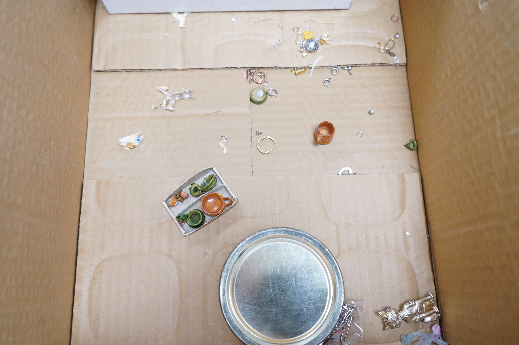 A group of assorted costume jewellery, glass beads etc.